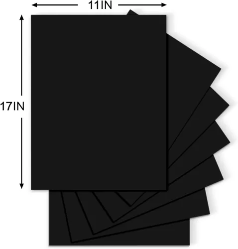 Miniatura 3 de 30 hojas de papel de cartulina negro, cartulina de 11 x 17 pulgadas para Cricut, papel de construcción grueso para hacer tarjetas, álbumes