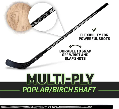 Miniatura 4 de Franklin Sports NHL para niños principiantes de hockey callejero + palos de portero - Palos de hockey para jóvenes + juniors - Para diestros + zurdos