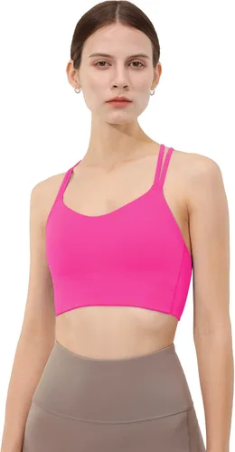 Miniatura 5 de Attifall Sujetadores deportivos de bajo impacto con copas BC para mujer, espalda cruzada, para yoga, correr, entrenamiento, tops cortos