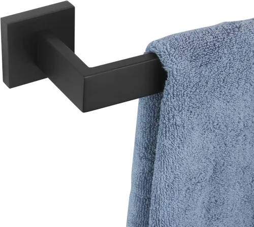 KOKOSIRI Barra de Toalla Individual de 32 Pulgadas, Soporte de Toalla para Baño o Cocina, Toallero de Pared de Acero Inoxidable SUS304, Negro Mate,