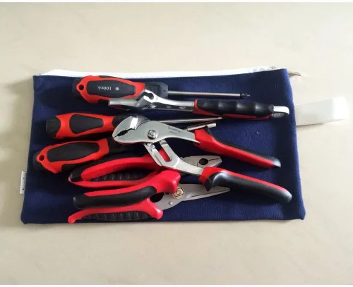 Miniatura 3 de Estuches con cierre para organización de herramientas de Augbunny, 100 % algodón, 16 onzas, ultrarresistentes, multiusos, de lona, 4 unidades marino