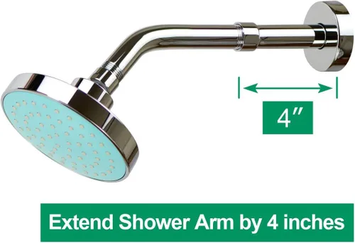 Miniatura 7 de Extensión de Brazo de Ducha Purelux, Extensor de Cabezal de Ducha de 4 Pulgadas, Acabado de Níquel Cepillado Hecho de Acero Inoxidable