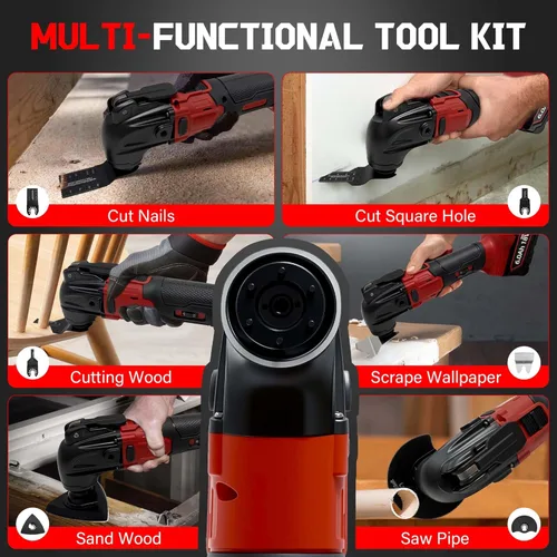 Miniatura 7 de Multiherramientas oscilantes para batería Milwaukee de 18 V, herramienta de molienda multiuso, ángulo de oscilación de 4°, 6 velocidades variables