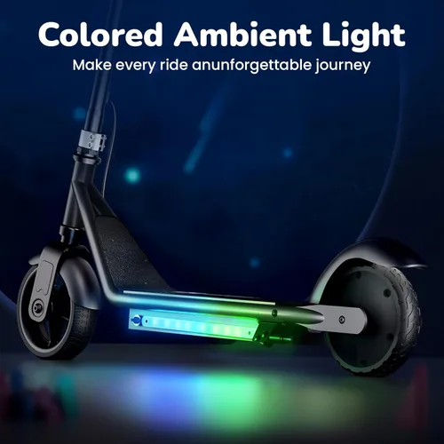 Miniatura 5 de iScooter IK3 Serious Electric Scooter for Kids Aged 6-12, 3/6/10MPH Speed, Dual Brake System, 3 Heights (IK3Pro), Magnetic Charging, Colorful Negro