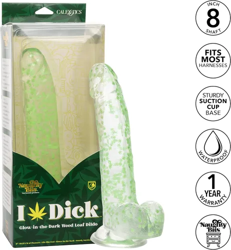 Miniatura 3 de CalExotics Naughty Bits I Leaf Dick Dick - Consolador de hojas de hierba que brilla en la oscuridad - SE-4410-64-3