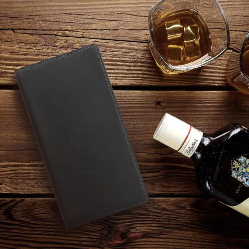 Miniatura 7 de NopoWalli - Cartera de cuero genuino para hombre Negro - Piel auténtica