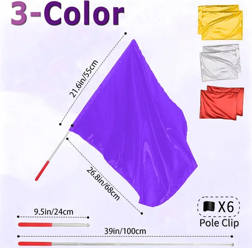 Miniatura 5 de Bandera de adoración para iglesia de baile, banderas de alabanza de 21.6 x 26.8 pulgadas con varilla telescópica y clip para asta de bandera