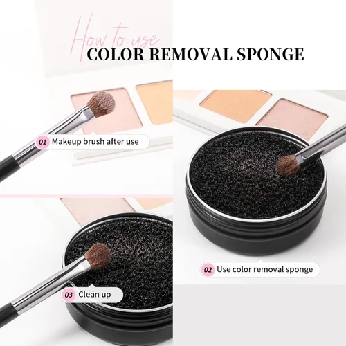 Miniatura 3 de DUcare Limpiador de brochas de maquillaje, brochas de maquillaje, limpiador de jabón sólido con eliminación de color, esponja de limpieza, limpiador
