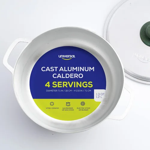 Miniatura 2 de Universal (Extra Pequeño) Caldero 4 Tazas – 1.3 Cuartos / 1.2 L, Olla de Aluminio Inoxidable, Distribución Uniforme del Calor y Olla de Horno