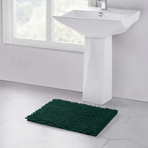 Miniatura 259 de Walensee Alfombra de baño antideslizante (24x17 pulgadas, rosa polvoriento) absorbente de agua, súper suave, lanuda de felpilla, lavable a máquina