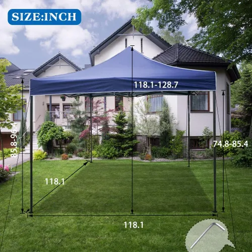 Miniatura 7 de FDW Tienda de campaña, toldo comercial instantáneo de 10 x 10 pies, toldo ajustable impermeable 300D con bolsa de transporte con ruedas, 4 bolsas
