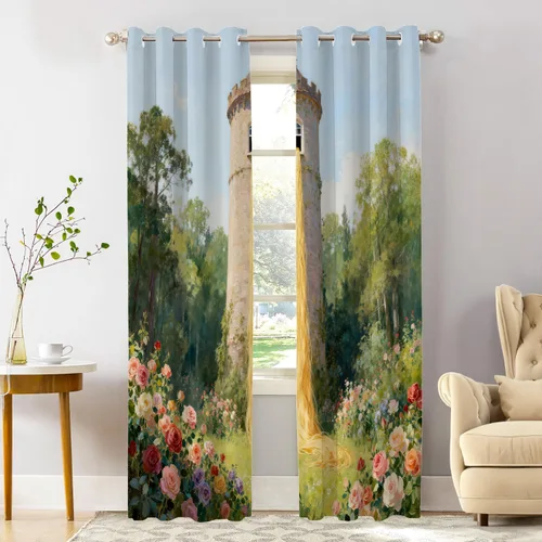 Miniatura 122 de Shrahala Cortinas de hojas de arce otoñales para ventanas de cocina, hojas rojas ardientes, fondo marrón, paneles de cortina de ventana de poliéster