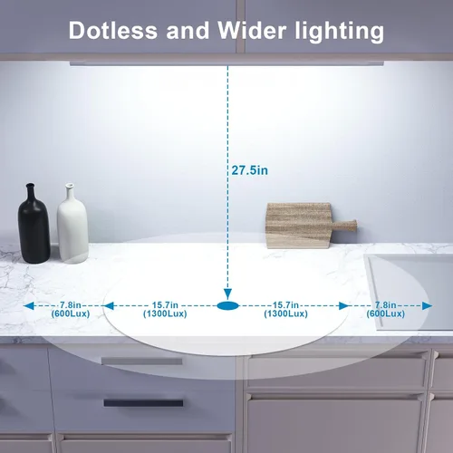 Miniatura 4 de WOBANE Iluminación debajo del gabinete de 16.5 pulgadas, 5 ajustes de color, luces debajo de la encimera para cocina, activación por movimiento
