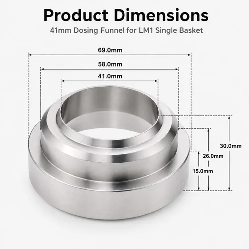 Miniatura 9 de YOLOYO - Embudo dosificador de espresso de 1.614 in compatible con La Marzocco 1 taza 0.25 oz y VST 0.25 oz cesta de un solo disparo, embudo