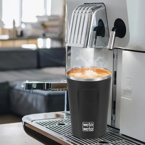 Miniatura 6 de WETOWETO Vaso Térmico Aislado de Acero Inoxidable de 12 oz, Taza de Viaje para Café a Prueba de Derrames con Tapa, Tazas de Café Reutilizables