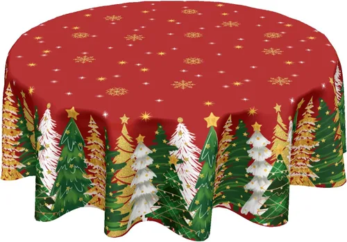 Miniatura 28 de Sweetshow Mantel Tropical Redondo de 60 Pulgadas para Verano Hoja de Palmera Hawaiana Verde Mantel Redondo de Poliéster Lavable Cubierta de Mesa