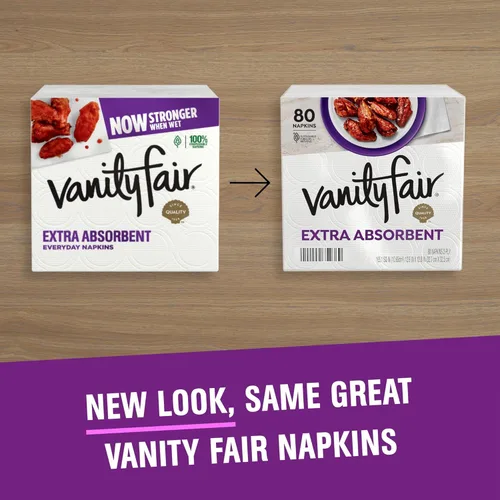 Miniatura 3 de Vanity Fair Servilletas de papel extra absorbentes, 160 unidades, servilletas desechables hechas suaves y fuertes para comidas desordenadas y uso