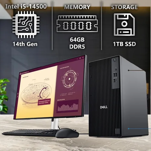 Miniatura 3 de Dell Pro Tower - Computadora de escritorio empresarial, Intel 14-Core i5-14500, 64 GB DDR5 RAM, SSD PCIe, RJ-45, puerto DP, HDMI, teclado y mouse