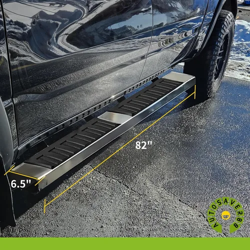 Miniatura 8 de AUTOSAVER88 estribos laterales de 6 pulgadas compatibles con Toyota Tundra 2007-2021 de cabina doble (2 puertas traseras de tamaño medio), barras