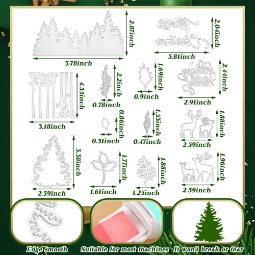 Miniatura 3 de Lasnten Troqueles de Navidad con temática navideña, troqueles de corte de metal para hacer tarjetas, palabras de Feliz Navidad, troquelados, álbumes