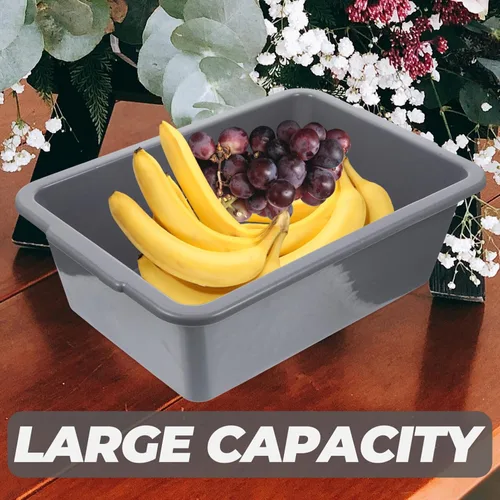 Miniatura 3 de Cabilock Cubo de almacenamiento de plástico rectangular multifuncional con asas para uso en el hogar Restaurante Lavando platos Almacenamiento