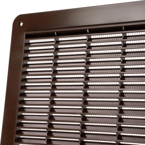 Miniatura 4 de Rejilla de ventilación cuadrada marrón, medida interior de 8 x 8 pulgadas, malla protectora y tornillos incluidos. Registro de ventilación