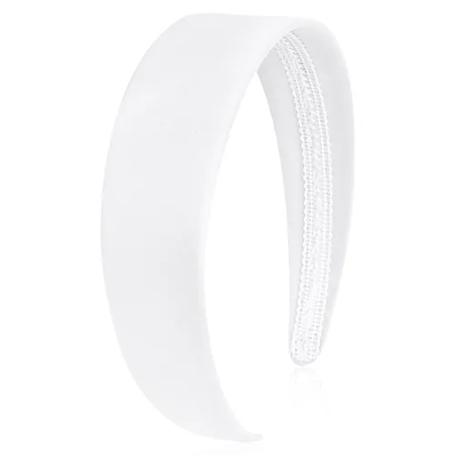 Miniatura 12 de Wecoe Diadema azul bebé de 1.6 pulgadas de ancho, diadema de satén de seda para mujer, antideslizante, a la moda, banda lisa para el cabello