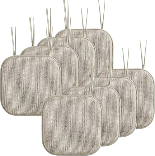 Miniatura 66 de Elegant Comfort Fundas de cojín para silla con lazos y parte trasera de goma antideslizante, espuma viscoelástica gruesa, almohadilla de cojín