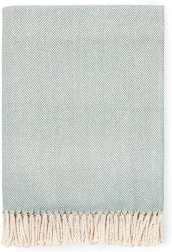 Miniatura 12 de Sferra Celine Herringbone, manta 100% algodón, color aguamarina
