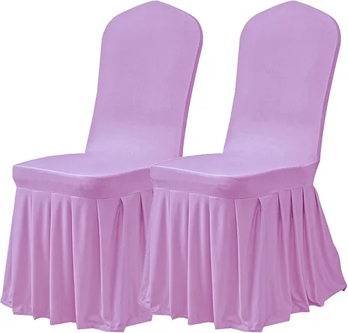 Miniatura 44 de Dimatic Juego de 2 fundas elásticas para sillas de comedor, fundas Parsons con falda, de elastano súper ajuste, funda protectora de asiento para Azul