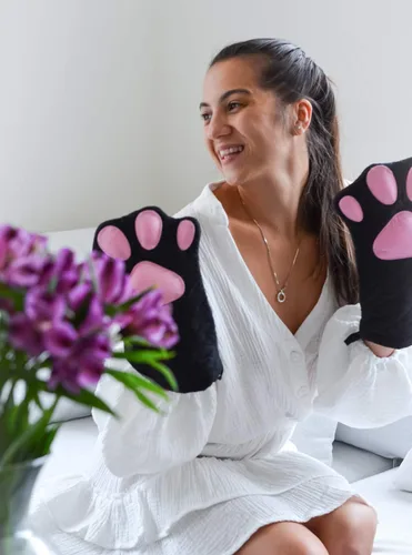 Miniatura 9 de Guantes para Horno, Diseño de Gato, Guantes de Cocina Resistentes al Calor con Forro de Algodón Acolchado - Guantes Portaollas Resistentes al Calor