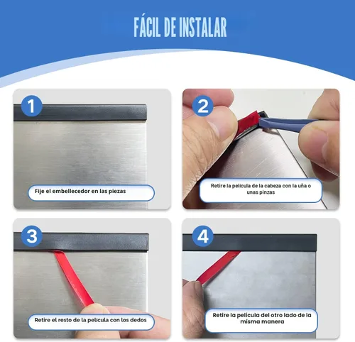 Miniatura 7 de Borde de goma protector autoadhesivo para chapa, material de etileno propileno dieno, ajuste de 1/16 pulgadas (1.6 mm), longitud 10 pies