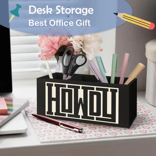 Miniatura 4 de SNNDER Soporte para bolígrafo de decoración de oficina occidental para escritorio, regalos occidentales para mujeres y hombres, organizador de Howdy