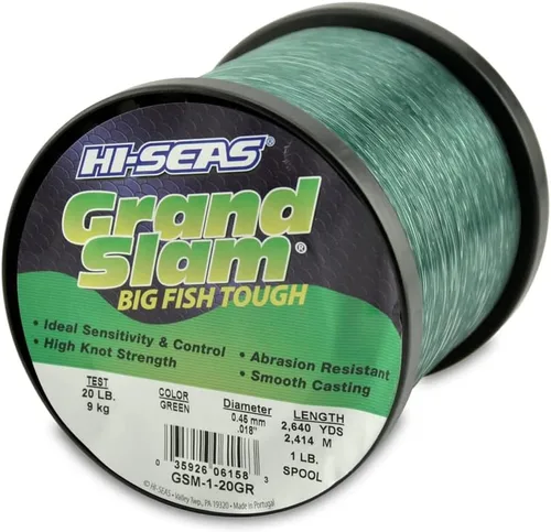 Miniatura 53 de Sedal de Pesca de Monofilamento HI-SEAS Grand Slam - Fuerte y Resistente a la Abrasión en Transparente, Rosa, Verde, Azul Ahumado, Amarillo