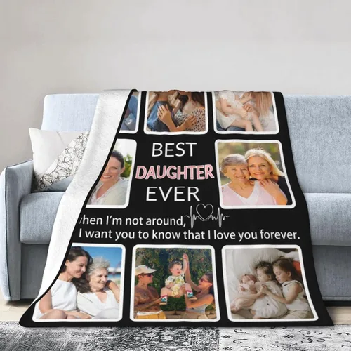 Miniatura 39 de Manta personalizada con collage de fotos, para hermana, amiga, madre, padre, familia, mascotas, parejas, en Navidad, cumpleaños, aniversario, regalo