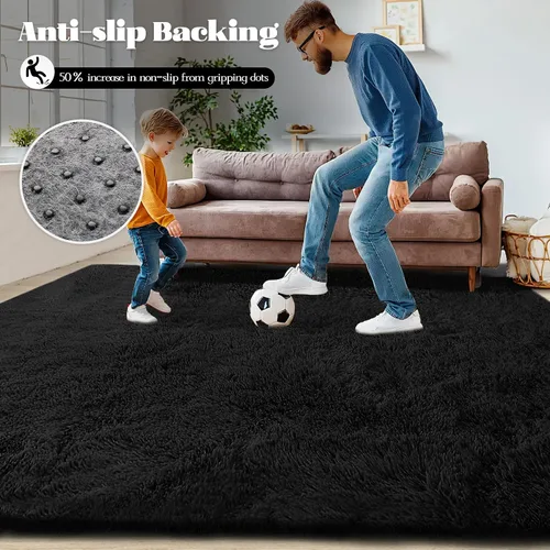 Miniatura 7 de Alfombra de pasillo 2x6 para dormitorio: Alfombras suaves de pelo largo lavables, pequeña alfombra de interior de felpa difusa para pasillo, junto a