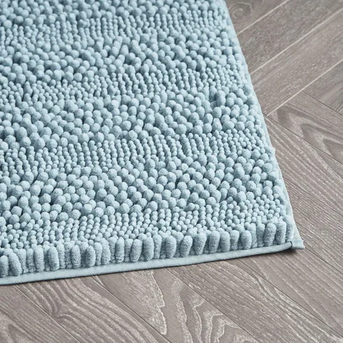 Miniatura 2 de Laura Ashley Tapete de baño de chenilla Astor 100% poliéster Decoración de baño premium Lavable a máquina Respaldo TPR Mide 17 x 24 Aqua