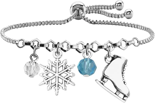 UJIMS Pulsera con dije de hielo, regalo para amantes del anime, regalo de patinaje artístico para mejores amigos, amantes del patinaje, regalos de