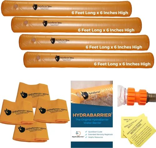 Miniatura 9 de La barrera original HydraBarrier Ultra - 24 pies de largo x 6 pulgadas de alto - Alternativa ligera y reutilizable para saco de arena - Tubo
