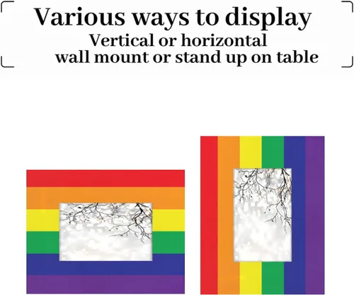 Miniatura 3 de Pardick Pride Rainbow - Marco de fotos gay LGBT de 4 x 6 pulgadas, marcos de fotos de madera para exhibir fotos de 4 x 6 pulgadas sin paspartú
