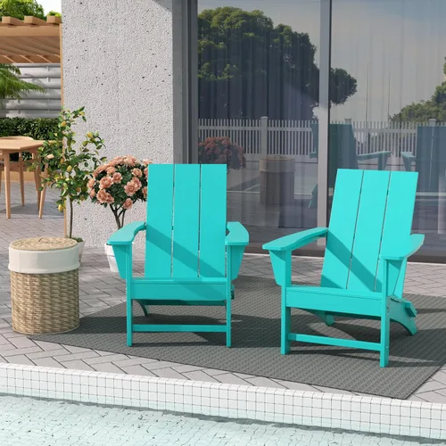 Miniatura 20 de WestinTrends Ashore - Silla plegable Adirondack moderna para exteriores (juego de 2), color marrón oscuro