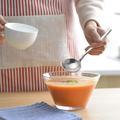 Miniatura 7 de Cucharón de sopa de acero inoxidable de 3 piezas, cucharón de salsa