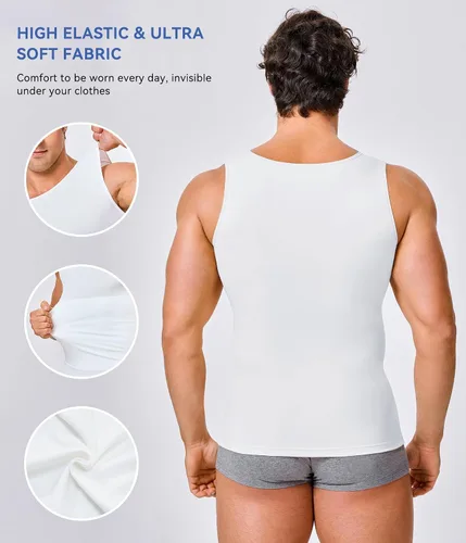 Miniatura 3 de Camiseta de compresión para hombre, adelgaza y moldea el cuerpo - chaleco de entrenamiento, camiseta de tirantes, para marcar abdominales, camisetas