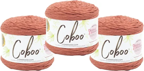 Miniatura 20 de Lion Brand Yarn Coboo, hilo suave para tejer, hacer ganchillo y manualidades, Vanilla Blossom, paquete de 3 Flor de vainilla
