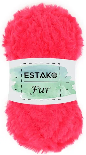 Miniatura 8 de Estako Piel 100% poliéster, suave, súper grueso, esponjoso, pelo sintético, hilo de tejer y ganchillo, 3.52 oz (100gr) 71 yardas (213.3 ft)