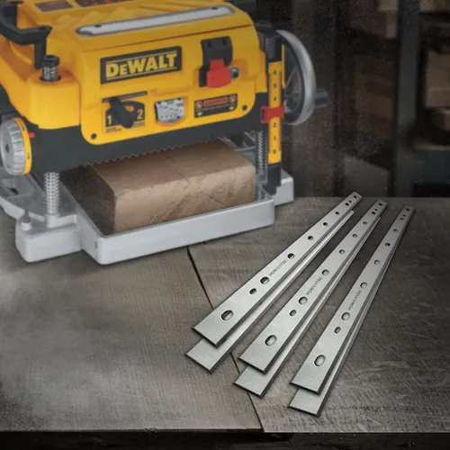 Miniatura 6 de POWERTEC Cuchillas cepilladoras de 13 pulgadas para cepilladora DeWalt DW735, DW735X, repuesto para cuchillos cepilladores DW7352, juego de 6