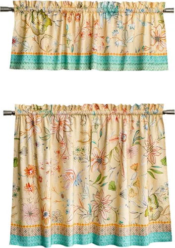 Miniatura 78 de Maison d' Hermine Juego de cortinas de cocina para ventanas, juego de cortinas de cocina 100% algodón, cenefas para el hogar [2 niveles