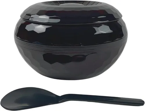 Miniatura 7 de JapanBargain 2073, cuenco de arroz con tapa y pala de paleta de arroz, recipiente de arroz japonés Ohitsu chino asiático restaurante arroz