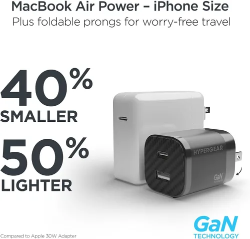 Miniatura 5 de Cargador de pared USB-C GaN de 30 W, bolsa de viaje, cable USB-C y Lightning 2 en 1, kit de cable de carga súper rápido para iPhone, iPad, teléfonos