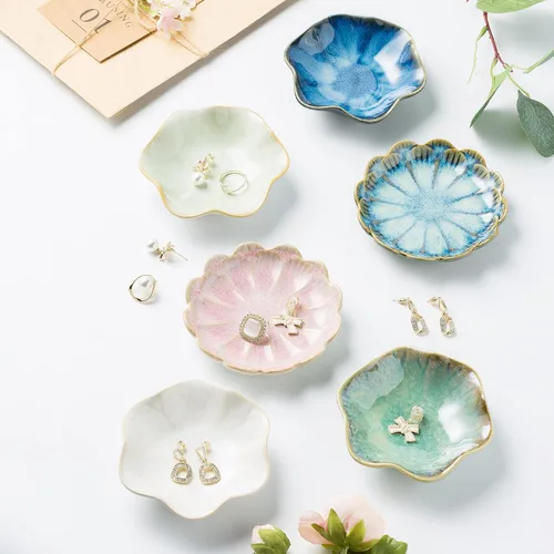 Miniatura 2 de Bandeja para joyas, plato para anillos, bandeja de cerámica para baratijas, cuenco para llaves, plato decorativo, para amigos, hermanas, hija, madre